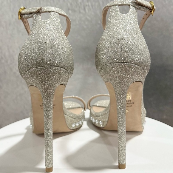 🌹STUART WEITZMAN🌹 Nudistdisco Imitation Pearl Glitter Sandal Size: 7 - Picture 10 of 12